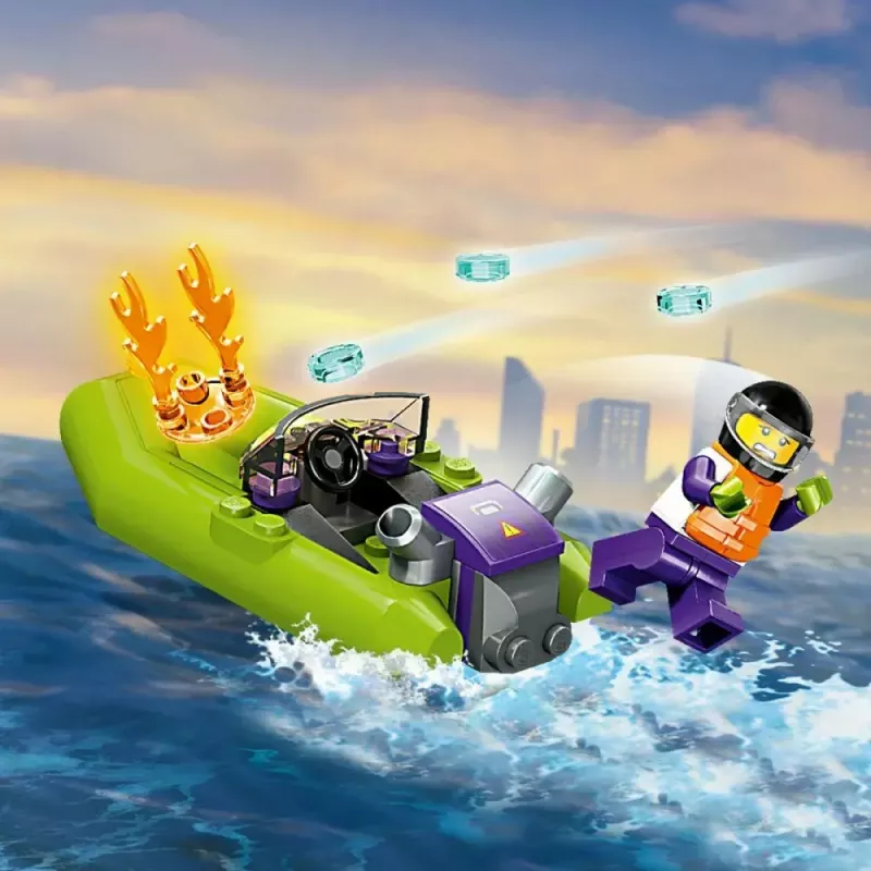 LEGO miesto gelbėjimo laivas 60373 – 144 detalės, 3 minifigūrėlės, nuo 5 metų