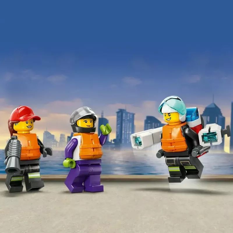LEGO miesto gelbėjimo laivas 60373 – 144 detalės, 3 minifigūrėlės, nuo 5 metų