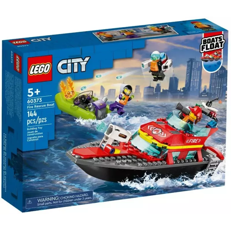 LEGO miesto gelbėjimo laivas 60373 – 144 detalės, 3 minifigūrėlės, nuo 5 metų