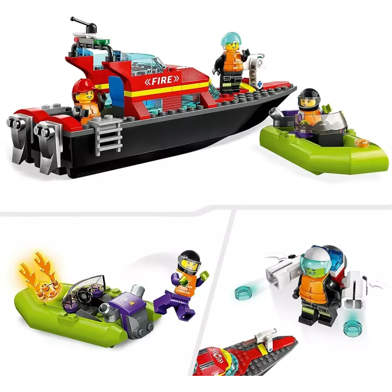 LEGO miesto gelbėjimo laivas 60373 – 144 detalės, 3 minifigūrėlės, nuo 5 metų