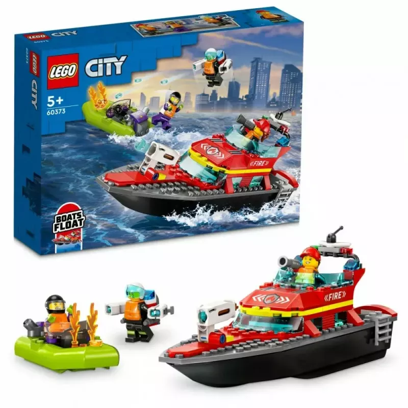 LEGO miesto gelbėjimo laivas 60373 – 144 detalės, 3 minifigūrėlės, nuo 5 metų