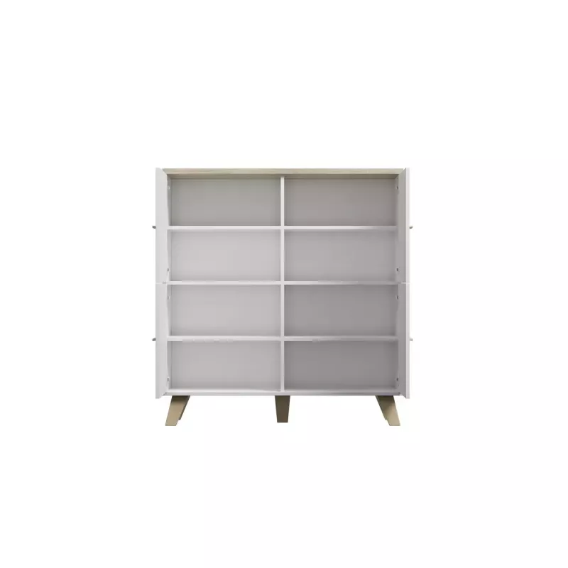 Sideboard cama meble LOTTA 110 4D — 4 durys, 6 lentynų, Sonoma ąžuolo viršus, 1100×540×1190 mm