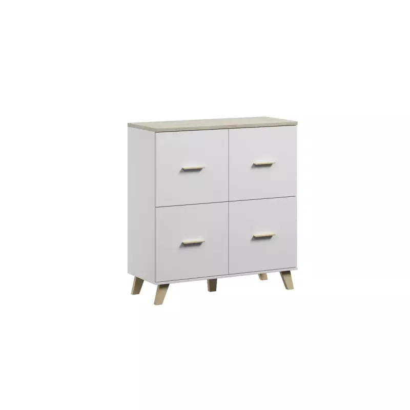 Sideboard cama meble LOTTA 110 4D — 4 durys, 6 lentynų, Sonoma ąžuolo viršus, 1100×540×1190 mm