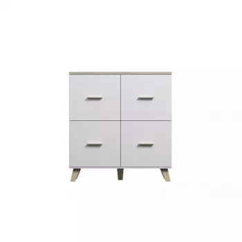 Sideboard cama meble LOTTA 110 4D — 4 durys, 6 lentynų, Sonoma ąžuolo viršus, 1100×540×1190 mm
