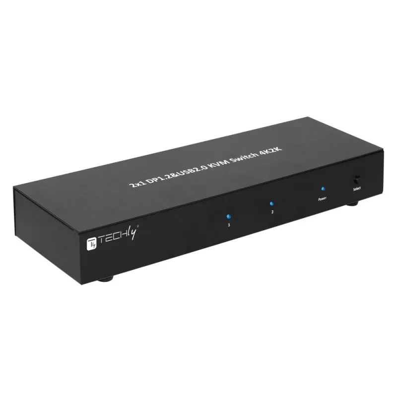 Techly IDATA DP-KVM2 KVM jungiklis juodas