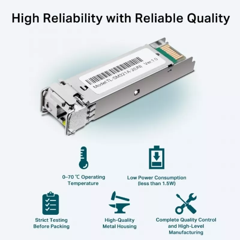 TP-Link TL-SM321A Gigabit vienmodis WDM dvikryptis SFP modulis, 1250 Mbit/s, LC (UPC), 9/125 µm, BX