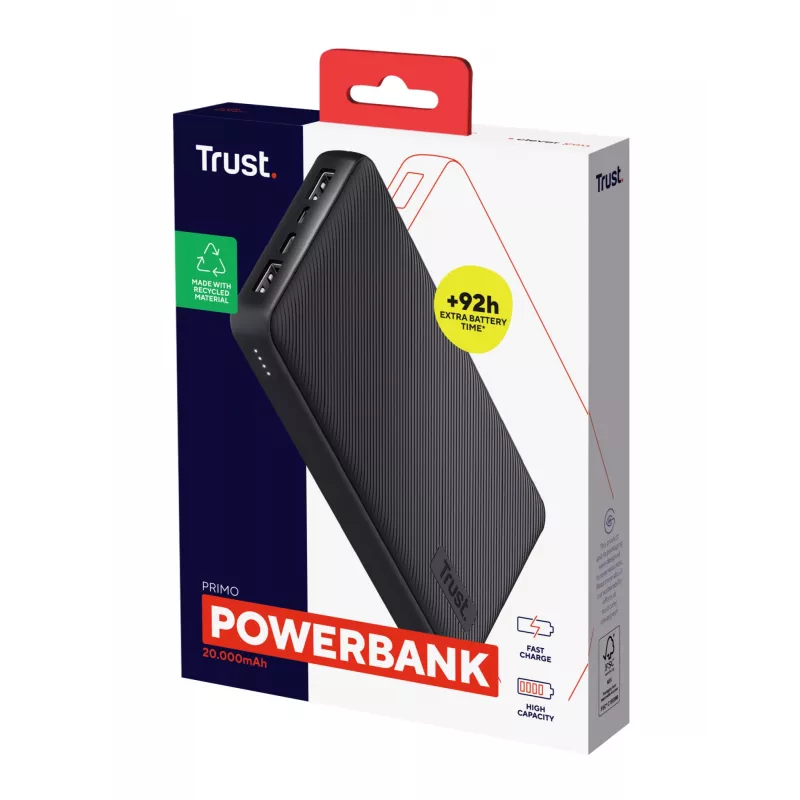 Trust Primo 20000 mAh juoda