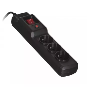 Ilgintuvas ActiveJet COMBO 3GN 1,5 m – 3 lizdai, 230 V, 10 A, juodas