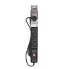 Maitinimo juosta ActiveJet COMBO 6GN 3M – 6 kištukinių lizdų, 3 m laidas, 10 A, 230 V, juoda