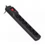 Maitinimo juosta ActiveJet COMBO 6GN 3M – 6 kištukinių lizdų, 3 m laidas, 10 A, 230 V, juoda