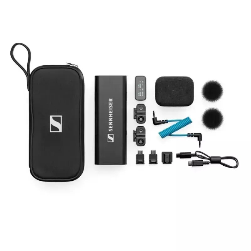 Belaidis kondensatorinis mikrofonų rinkinys Sennheiser PROFILE Wireless 2 kanalų – įvairiakryptis, 48 kHz, 245 m atstumas, 7 h baterija