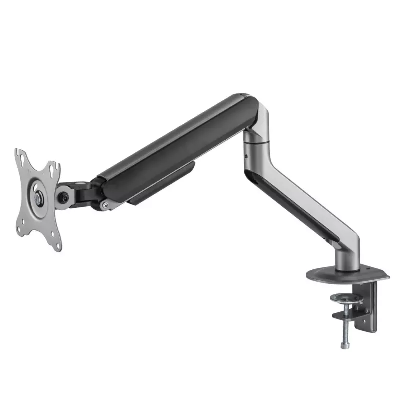 Gembird MA-DA1-05 monitor laikiklis spaustuvu/įvore 17–32 colių ekranams, VESA 75x75–100x100, max apkrova 9 kg, pilka