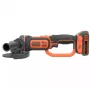 Kampinis šlifuoklis Black & Decker BCG720N – belaidis 18V Li-Ion, 12,5 cm diskas, iki 8600 RPM, 3 rankenos padėtys