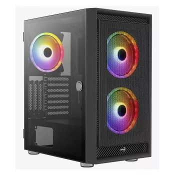Aerocool PGS Graphite-G-BK-v2 FRGB Midi Tower korpusas kompiuteriui, ATX, juodas