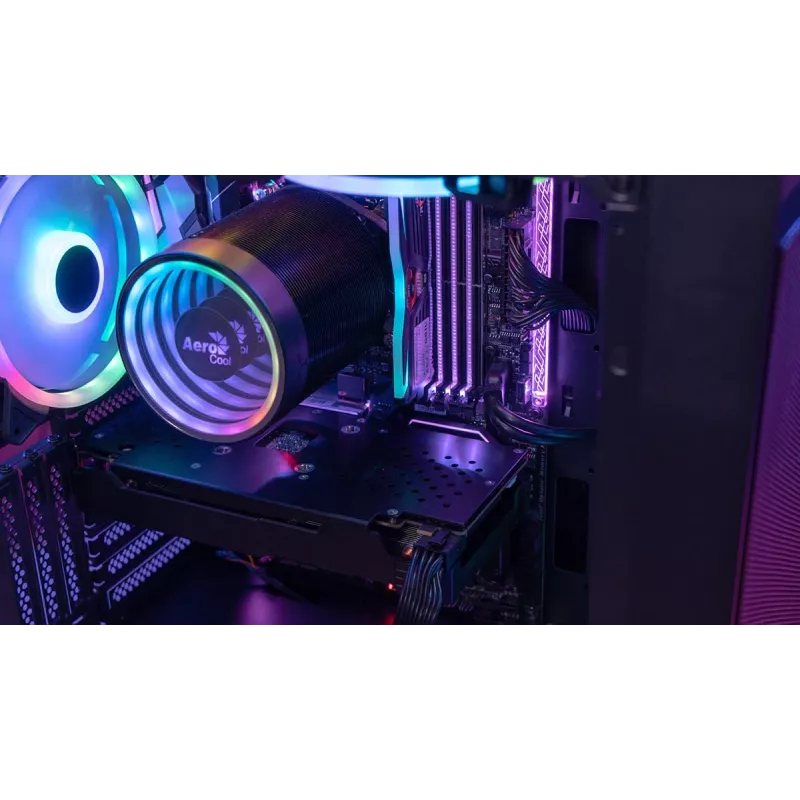 Aerocool PGS Graphite-G-BK-v2 FRGB Midi Tower korpusas kompiuteriui, ATX, juodas