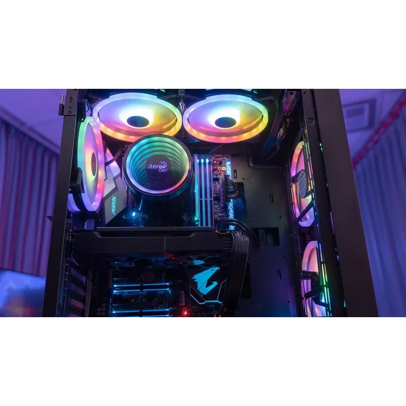 Aerocool PGS Graphite-G-BK-v2 FRGB Midi Tower korpusas kompiuteriui, ATX, juodas