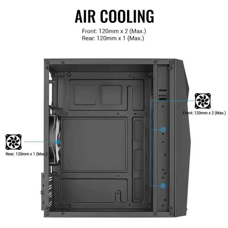 Aerocool PGS Raider Mini-G-BK-v3 korpusas kompiuteriui, juodas