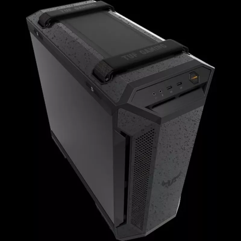 ASUS TUF Gaming GT501 Midi bokštas – juodas, ATX/Micro-ATX/Mini-ITX/E-ATX, 3×120 mm priekyje, 1×140 mm gale, 42 cm GPU, 18 cm aušintuvas