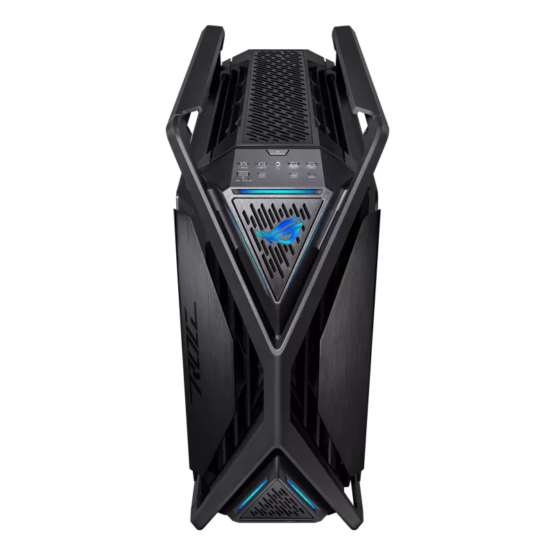 Korpusas ASUS ROG Hyperion GR701 BTF Edition bokštinis — juodas, grūdintas stiklas, E-ATX/ATX/microATX, 46 cm GPU, 420 mm radiatoriaus palaikymas