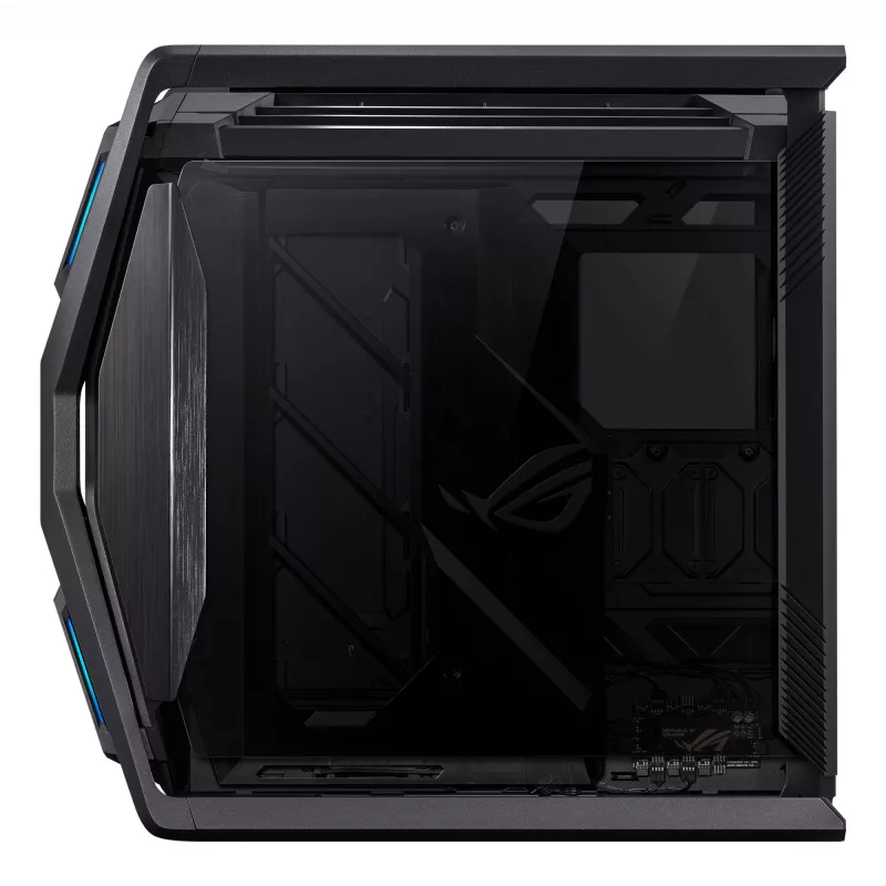 Korpusas ASUS ROG Hyperion GR701 BTF Edition bokštinis — juodas, grūdintas stiklas, E-ATX/ATX/microATX, 46 cm GPU, 420 mm radiatoriaus palaikymas