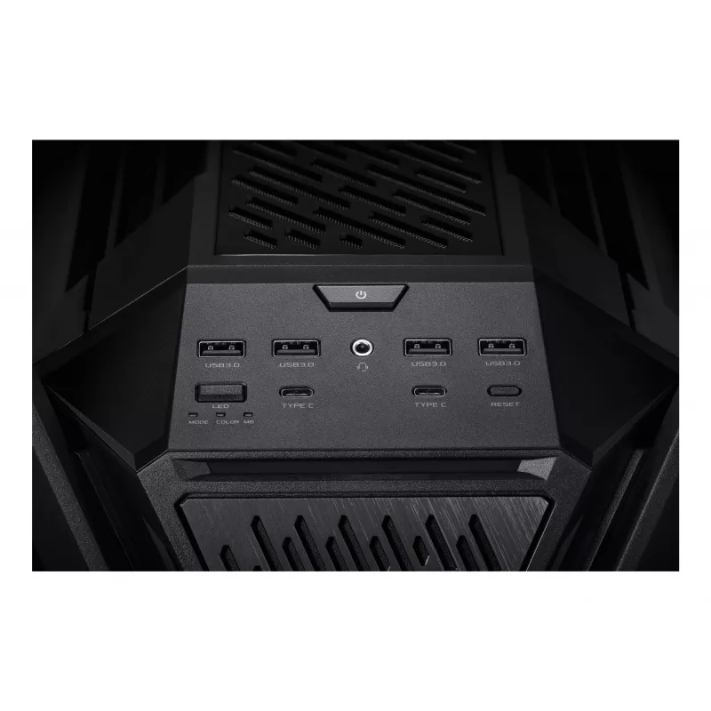 Korpusas ASUS ROG Hyperion GR701 BTF Edition bokštinis — juodas, grūdintas stiklas, E-ATX/ATX/microATX, 46 cm GPU, 420 mm radiatoriaus palaikymas