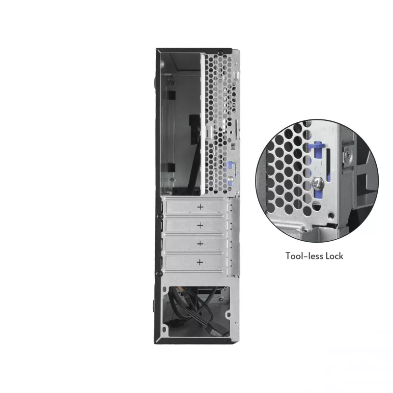 Chieftec UNI Series BE-10B-300 kompaktiškas kompiuterio korpusas, microATX/Mini-ITX, su 300 W TFX maitinimo bloku, 2x USB 3.2 Gen 1, 2x USB 2.0, juodas