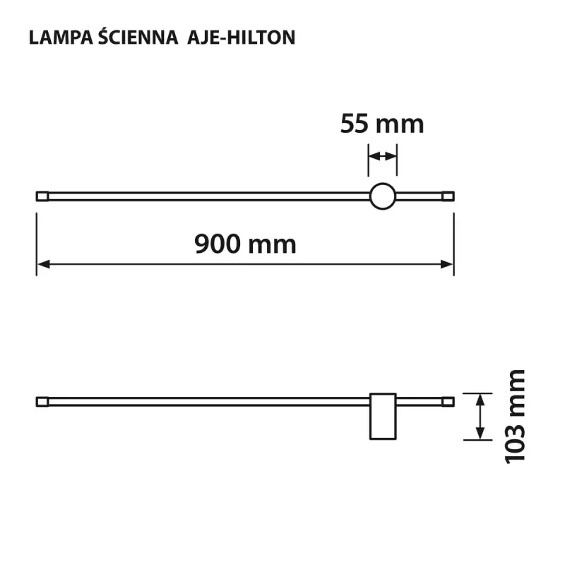 LED sieninis šviestuvas ActiveJet AJE-HILTON Patina Auksinis 13W 3000K 555lm 900mm Vidaus CRI80