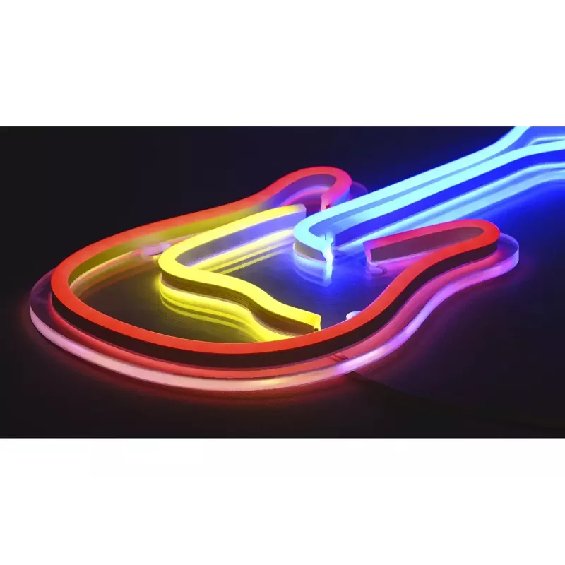 LED neoninis ženklas ActiveJet AJE-NEON GUITAR įvairiaspalvis USB 5V, 240×176×20 mm, montuojamas ant paviršiaus