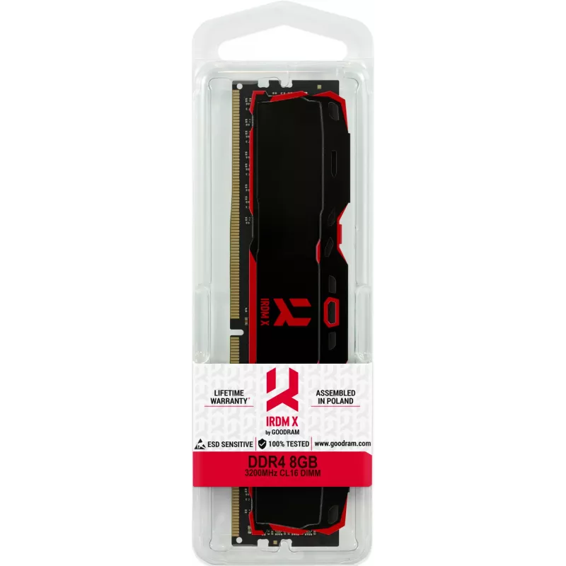 Atminties modulis DDR4 GOODRAM IRDM X 8GB 3200MHz 288 kontaktų DIMM juodas