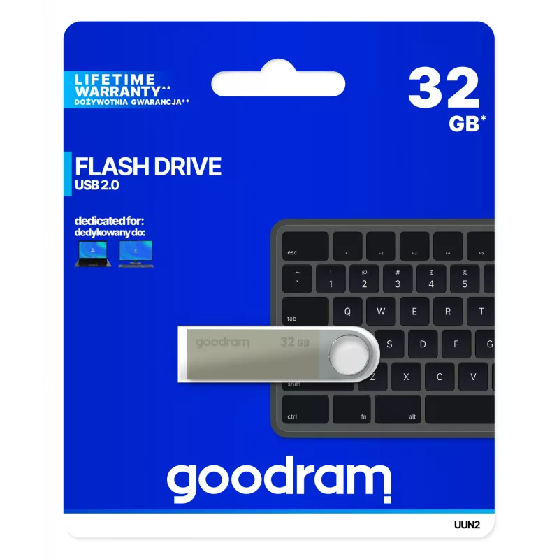 Goodram UUN2 32 GB USB 2.0 atmintukas sidabrinis