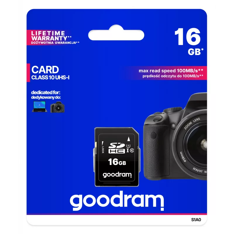 Goodram S1A0 16 GB SDHC UHS-I Class 10 atminties kortelė