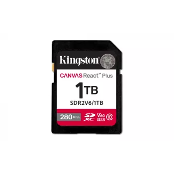 Kingston Technology 1TB Canvas React Plus SDXC UHS-II 280R/150W U3 V60 atminties kortelė Full HD/4K