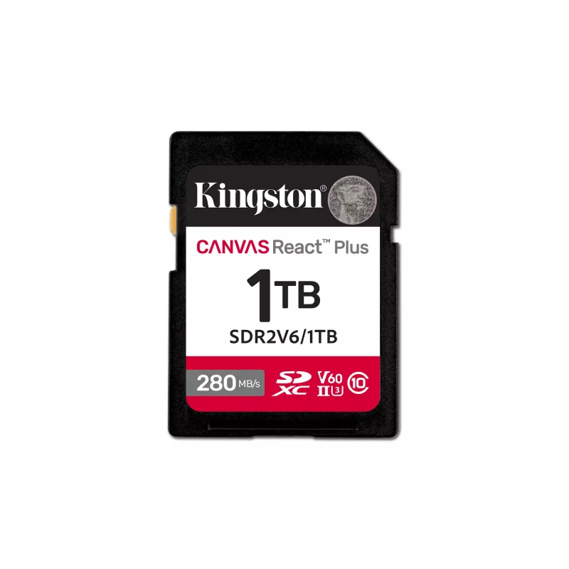 Kingston Technology 1TB Canvas React Plus SDXC UHS-II 280R/150W U3 V60 atminties kortelė Full HD/4K