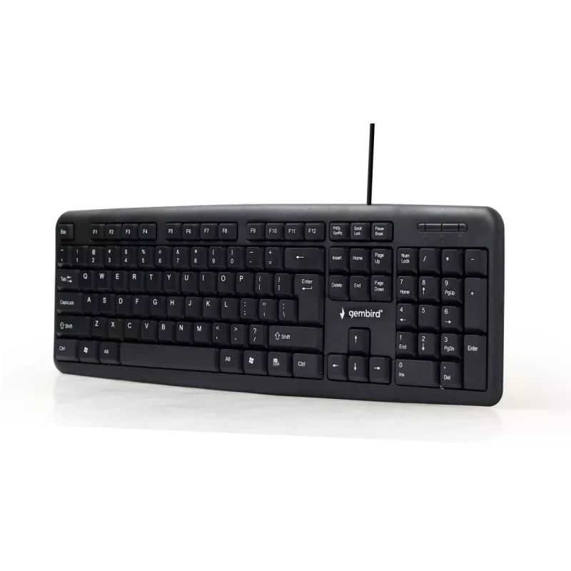 GEMBIRD KB-U-103 Standartinė klaviatūra – laidinė USB – juoda – QWERTY US/Tarptautinė