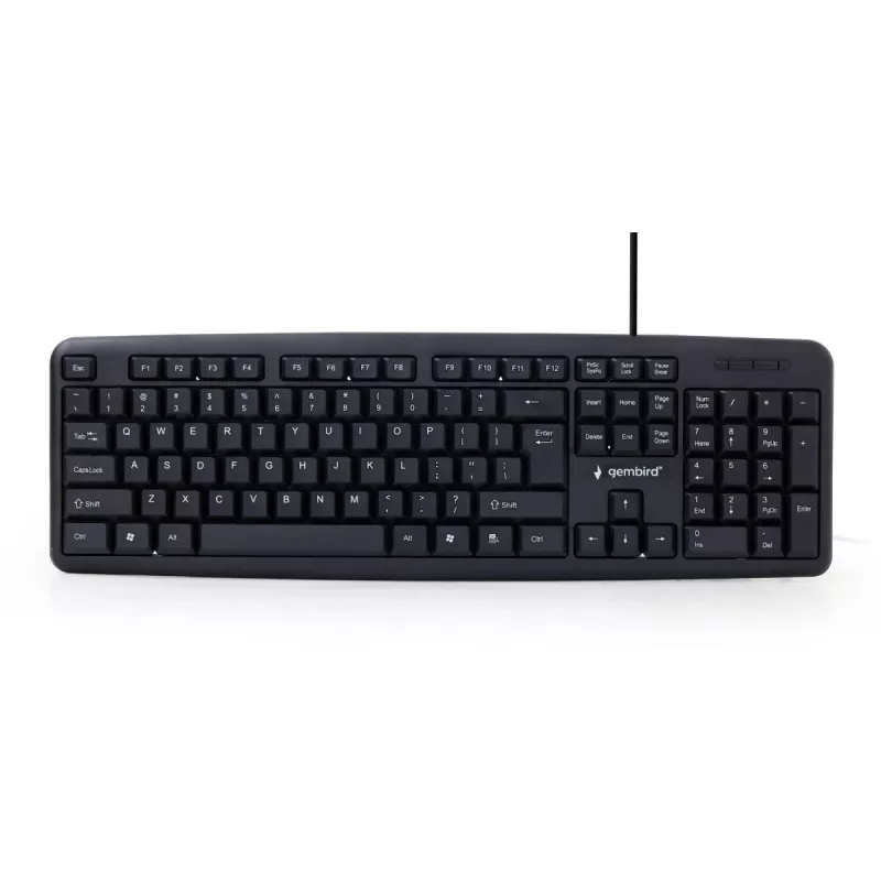 GEMBIRD KB-U-103 Standartinė klaviatūra – laidinė USB – juoda – QWERTY US/Tarptautinė