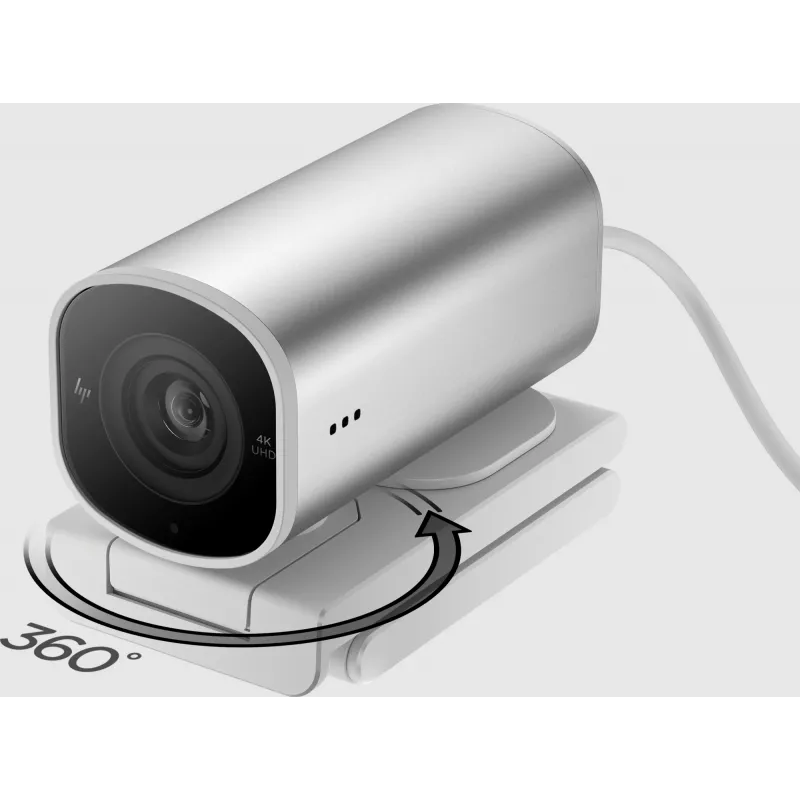 HP 960 4K srautinė internetinė kamera, 8 MP, 3840 x 2160 pikselių, 4K Ultra HD, 30 kadrų/s, 5x, skirta namams