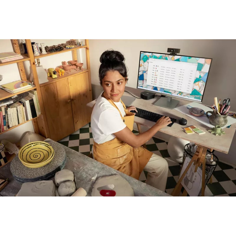 HP 350 kompaktiška belaidė Bluetooth klaviatūra keliems įrenginiams, QWERTY, juoda