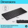 HP 350 kompaktiška belaidė Bluetooth klaviatūra keliems įrenginiams, QWERTY, juoda