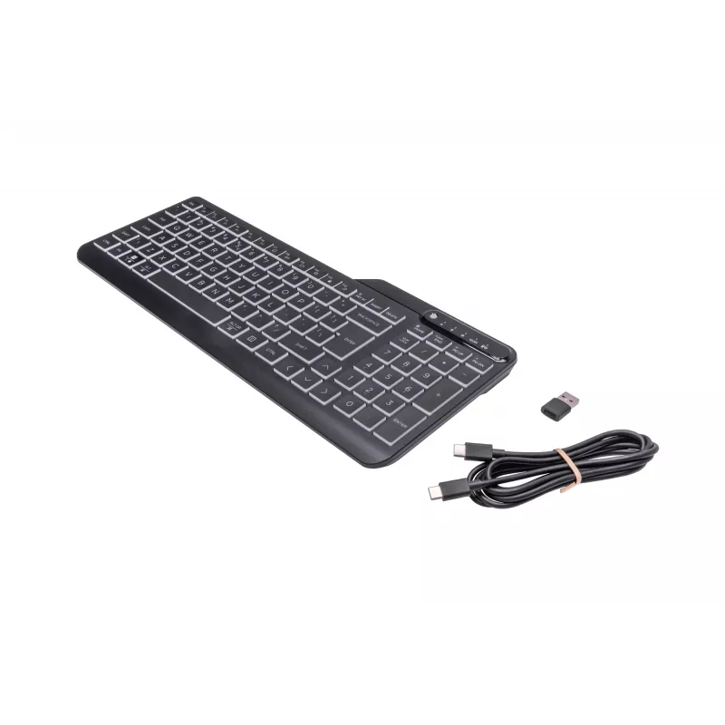 HP 400 apšviesta laidinė klaviatūra, pilno dydžio (100 %), laidinė, USB, membraninė, QWERTY, juoda