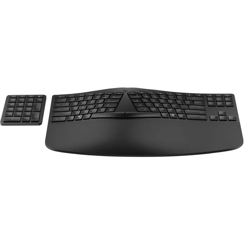 HP 965 ergonominė belaidė klaviatūra, pilno dydžio (100 %), belaidė, RF belaidė + Bluetooth, membraninė, QWERTY, juoda