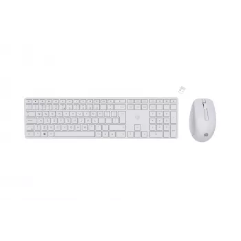 HP 650 belaidė klaviatūra ir pelė, RF belaidis, membraninis, QWERTY, balta, su pele