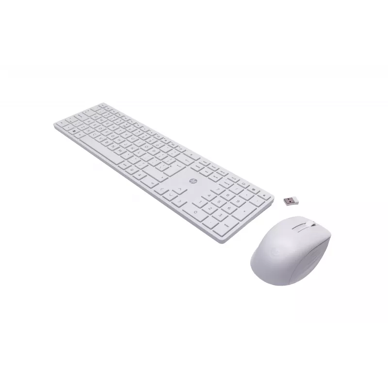HP 650 belaidė klaviatūra ir pelė, RF belaidis, membraninis, QWERTY, balta, su pele