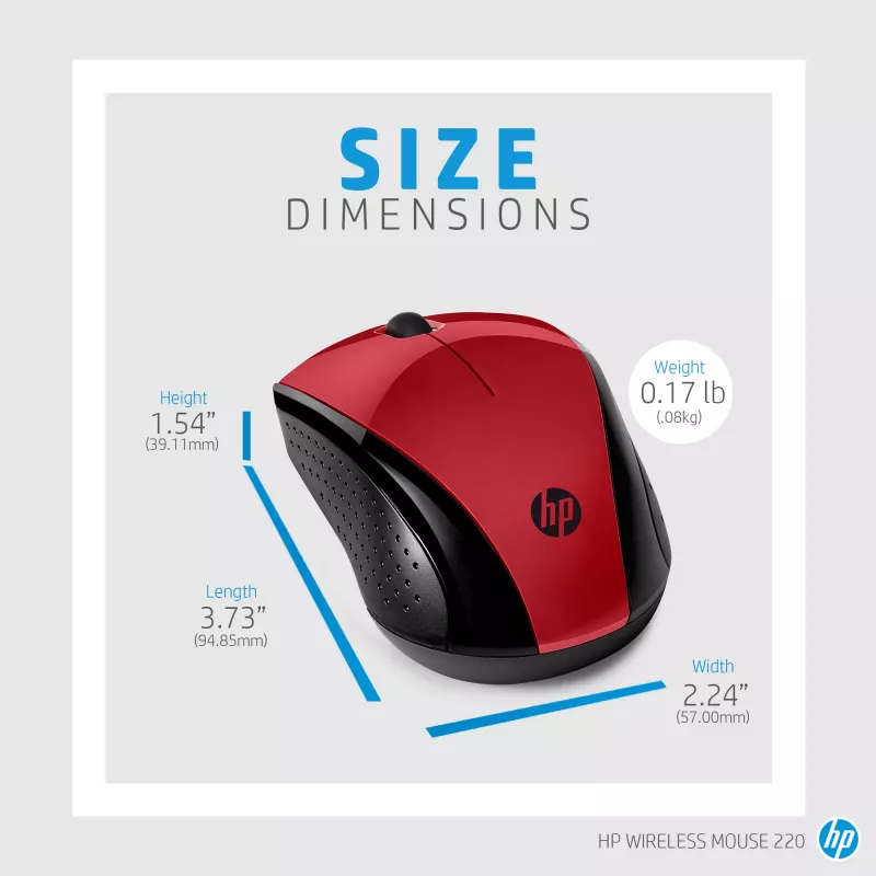 HP Wireless Mouse 220 (Saulėlydžio raudona)