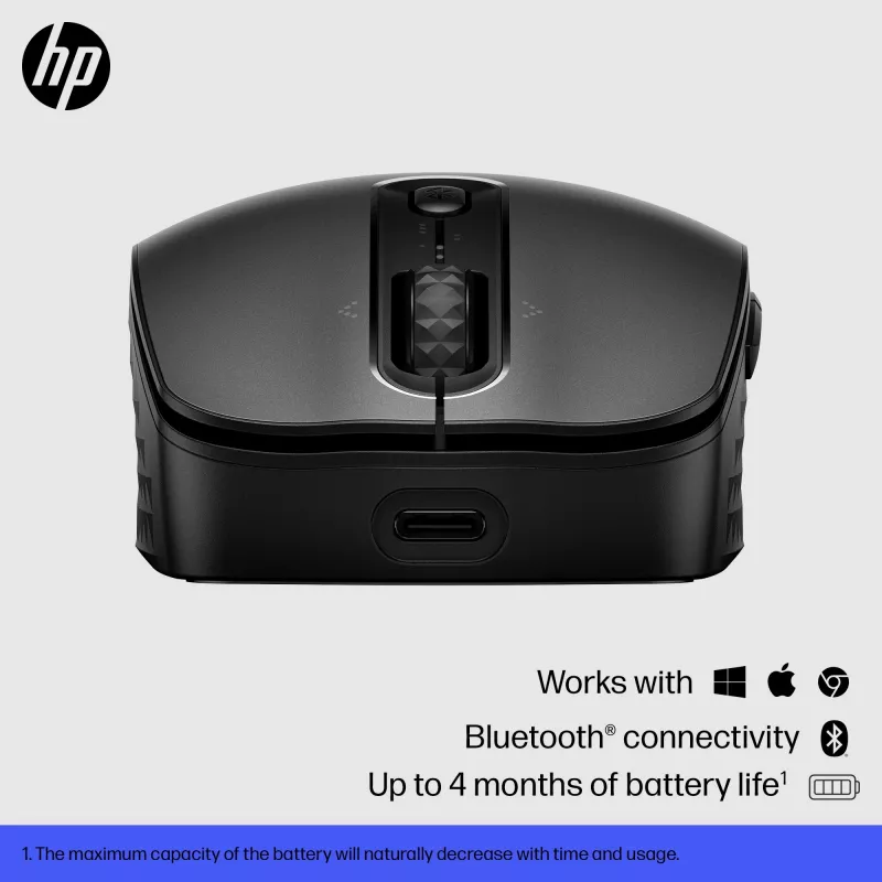 HP 690 belaidė įkraunama pelė, ambidekstrinė, Bluetooth, 4000 DPI, juoda