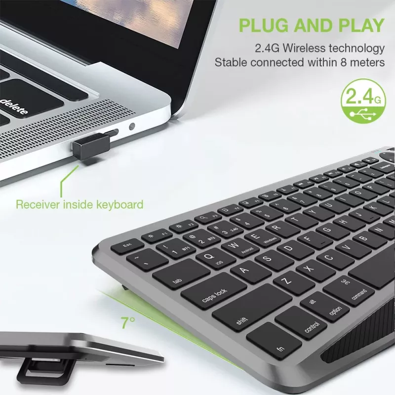 Techly ICTB9801TB belaidė klaviatūra RF Wireless + Bluetooth QWERTY US anglų juoda