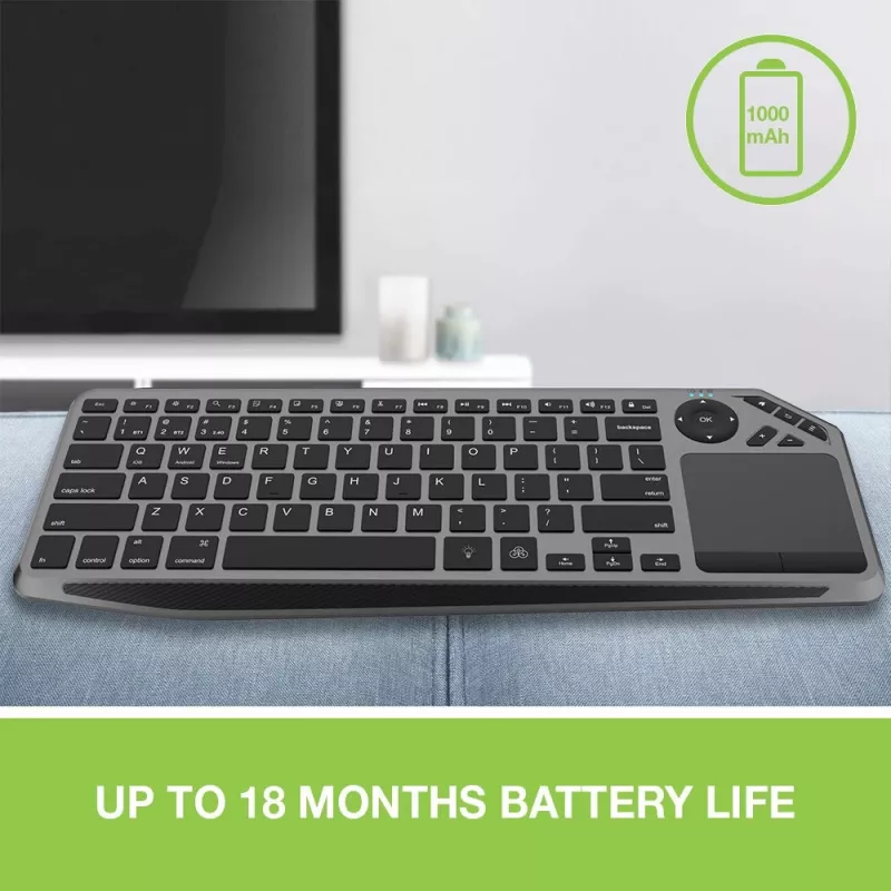 Techly ICTB9801TB belaidė klaviatūra RF Wireless + Bluetooth QWERTY US anglų juoda