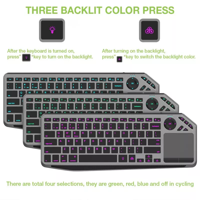 Techly ICTB9801TB belaidė klaviatūra RF Wireless + Bluetooth QWERTY US anglų juoda