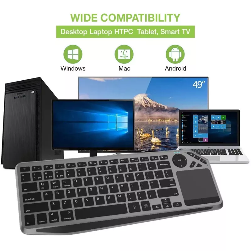Techly ICTB9801TB belaidė klaviatūra RF Wireless + Bluetooth QWERTY US anglų juoda