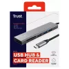 Trust Halyx USB 3.2 Gen 1 (3.1 Gen 1) Type-C 104 Mbit/s aliuminio USB stotelė su kortelių skaitytuvu