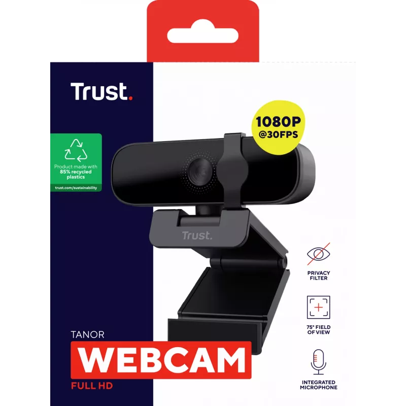 Trust Tanor internetinė kamera 1920 x 1080 pikselių USB juoda